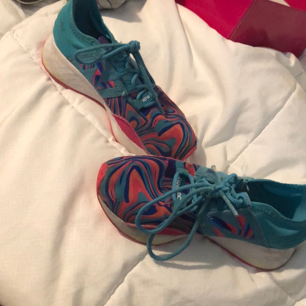Blue and pink new balance